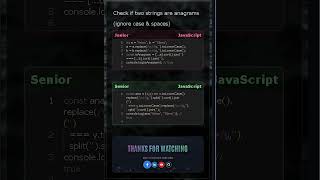 Anagrams in JavaScript | Junior vs Senior (Ignore Case & Spaces)