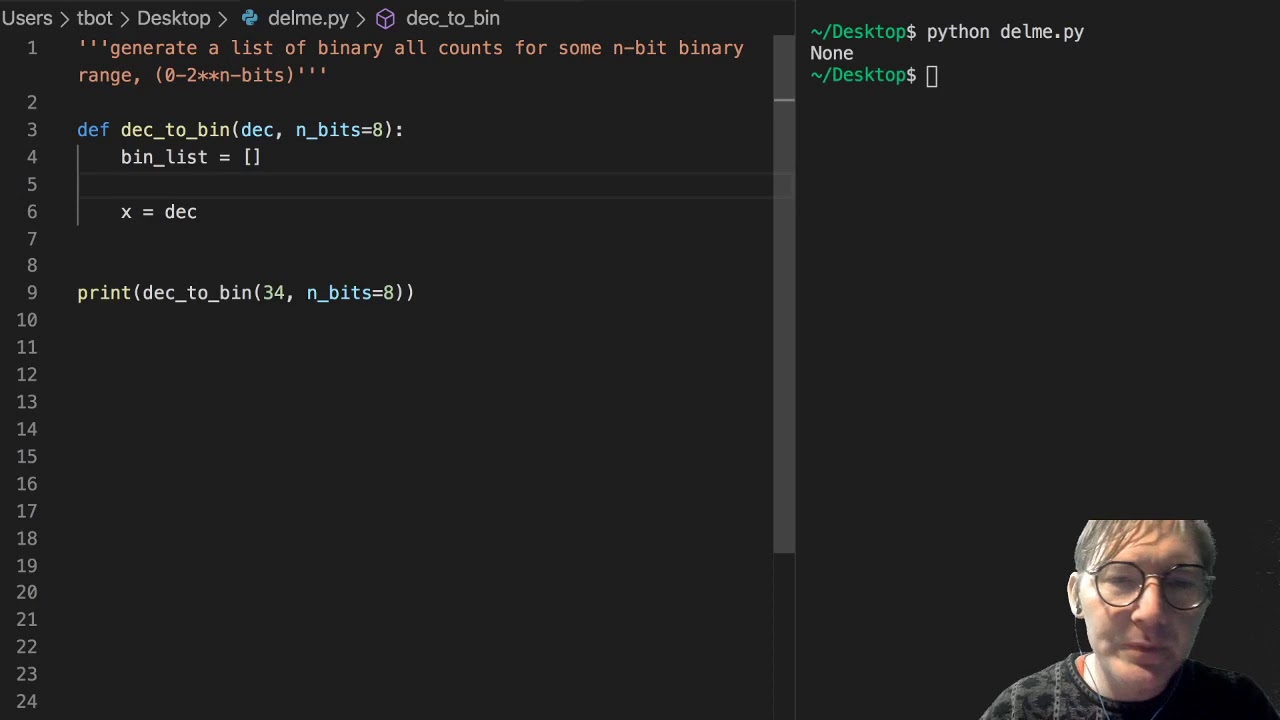 Generate an n-bit binary dictionary - YouTube