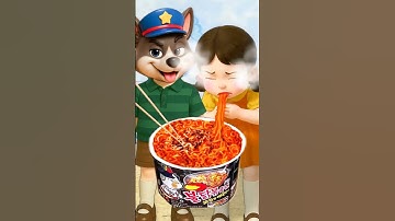 Squid Game AI vs Paw Patrol Spicy Noodles ASMR🔥🍜 #squidgame #asmr #squidgame2