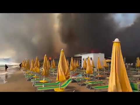 Video Fuoco a Rivabella: le fiamme hanno lambito i lidi