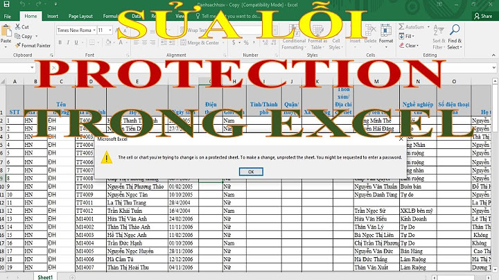 Lỗi excel the cell or chart you are trying