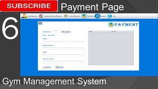 6. Gym Management System in java - Payment Page (JFrame, Mysql Database, Netbeans IDE)