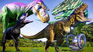 VENOM IREX vs JOKER vs TIGER T.REX SUPERHERO DINOSAURS BATTLE - Jurassic World Evolution