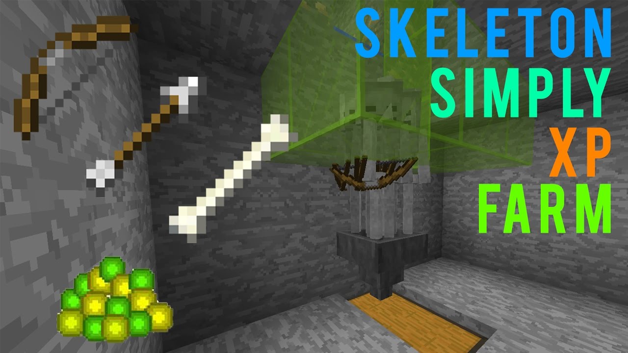 Simple Skeleton Farm 2D and 3D Minecraft Easy XP and Item 