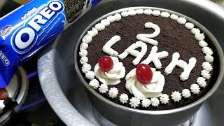 Oreo Biscuit Cake Without Whipped Cream, Dark Chocolate, Oven, Cooker, Egg, Cocoa Powder, Eno, Soda