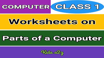Class 1 Computer Worksheets on Parts of a Computer | Parts of a Computer for Class 1 | Kids a2z