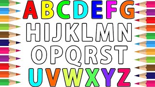 Alphabet Phonics Song // Drawing Capital Letter Alphabet A to Z for Beginners // ABC for Kids.