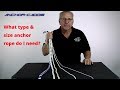 What rope size and type do I need for my anchor system