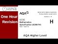 One Hour Revision - AQA GCSE Higher Maths Non Calc Questions 1 - 10