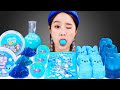 💎 ASMR Blue desserts Crystal jelly sheet jelly 블루 디저트 보석젤리 찰랑젤리 먹방 JiniYum 지니얌