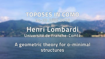 Henri Lombardi - A geometric theory for o-minimal structures