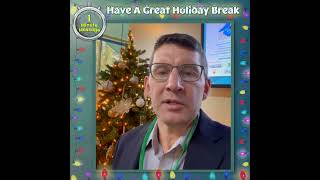 One minute message. Merry Christmas and Happy Holidays 2022.