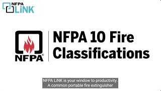 Classification of Fires for Portable Fire Extinguishers in NFPA 10