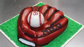 Making a baseball glove cake and baseball cake @ArtCakes