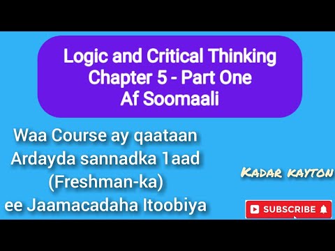 logic and critical thinking chapter 5 in amharic