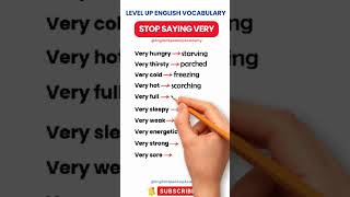 Instead of saying "very" in English expand your vocabulary with these words #englishvocabulary