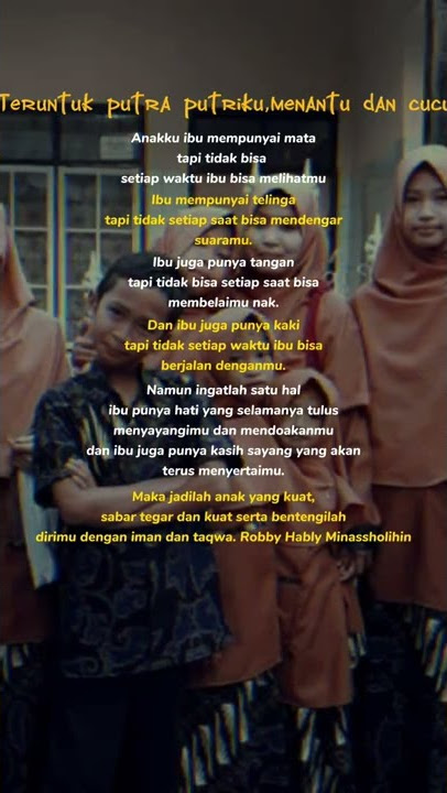 Doa untuk Putra putri menantu dan cucu Robby habli minashsholihiin