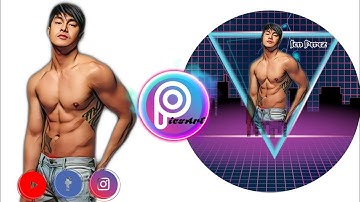 PicsArt Dripping w/ Neon Triangle Effects Editing Tutorials w/ Neon Retro Background