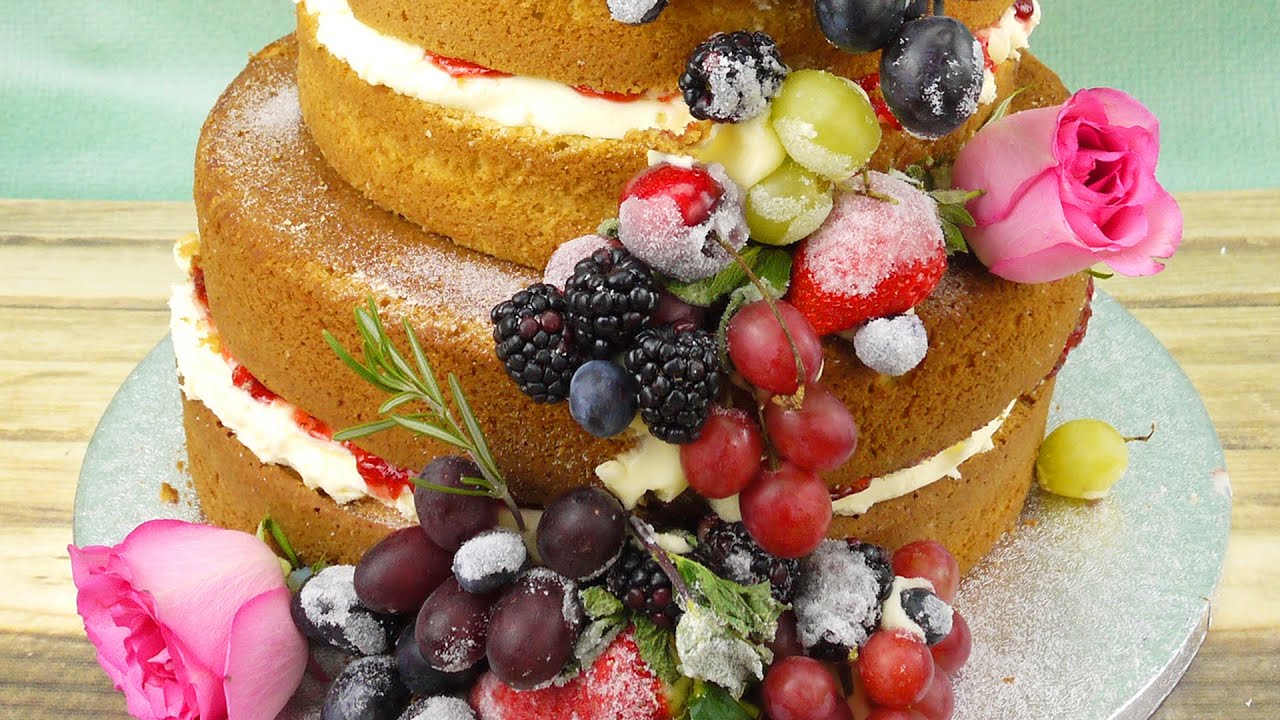 How To Make A Naked Cake With Summer Fruits Youtube