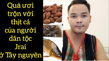 Quả ươi trộn với thịt cá nướng ăn với cơm của người dân tộc Jrai ở Tây nguyên.