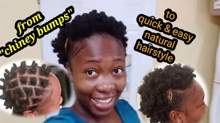 Part Jamaican Chiney Bumps Bantu Knots Quick&Easy Natural Hairstyle