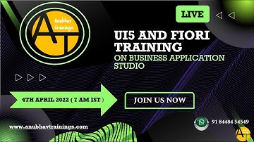 SAP UI5 and Fiori LIVE Training demo | 4th April 2022 / 7 AM IST | NEW LIVE Batch with Latest topics