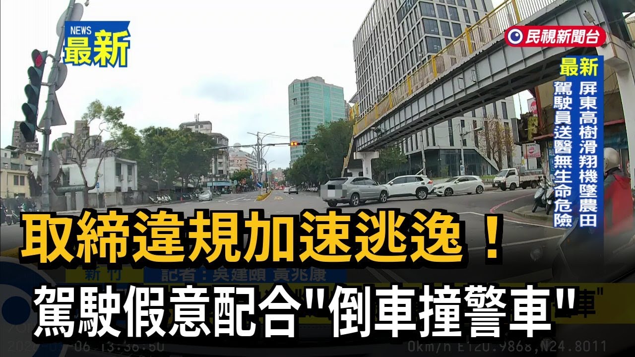 取締違規加速逃逸！ 駕駛假意配合「倒車撞警車」－民視新聞