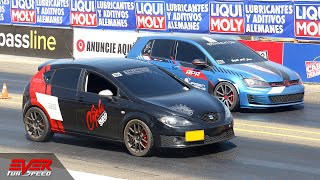 Seat Leon FR 𝙑𝙎 Volkswagen Golf GTI 🏁 6 Carreras 🚗🚗🚦 DRAG RACING