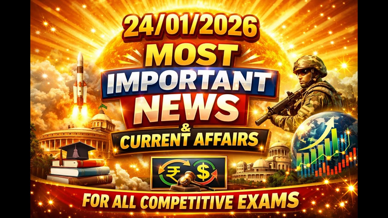 🔥 24 January 2026 Current Affairs Class 01 | Most Important News | All Competitive Exams 🔥