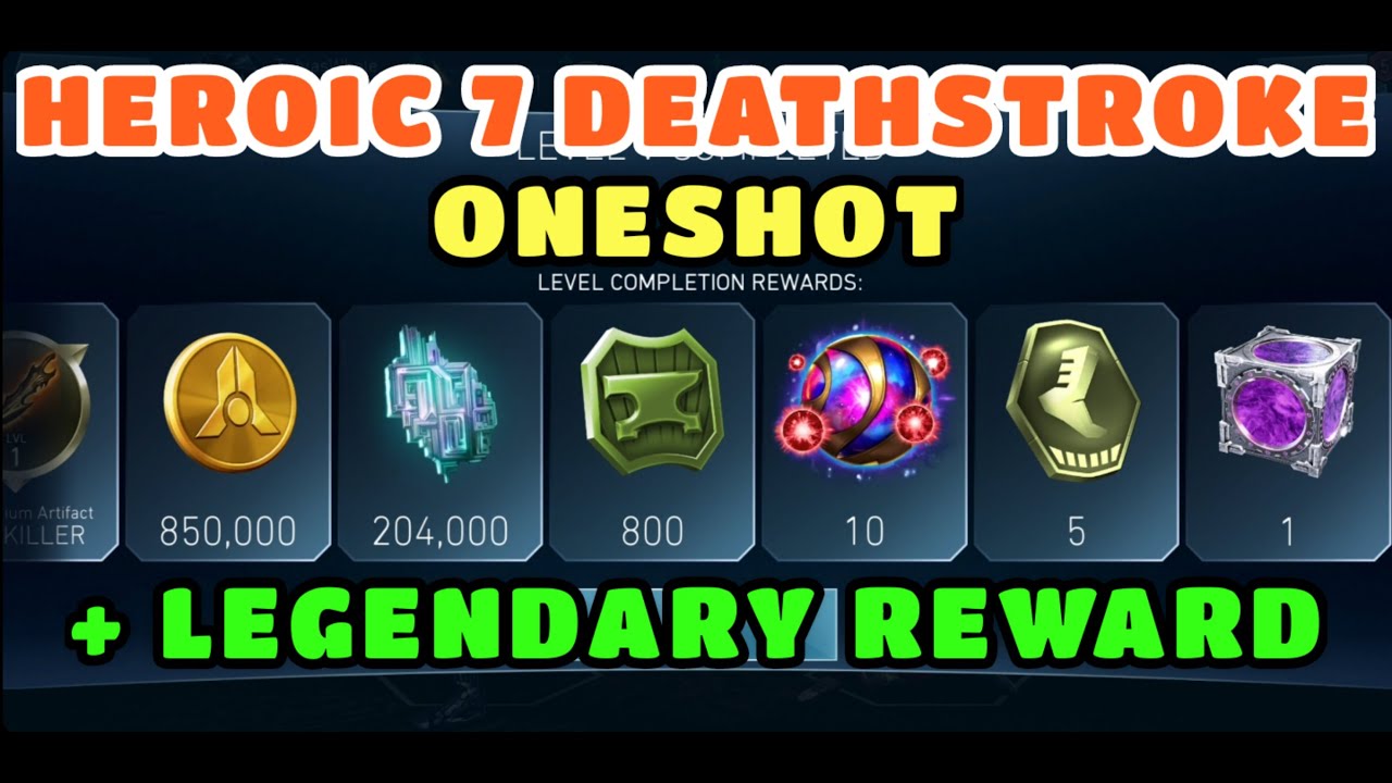 HEROIC 7 DEATHSTROKE ONESHOT - + LEGENDARY REWARD - INJUSTICE 2 MOBILE