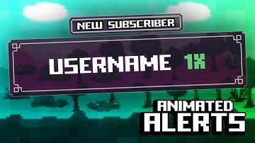Animated Minecraft inspired Twitch Stream Alerts Overlay | Pixel Alerts for Streamers