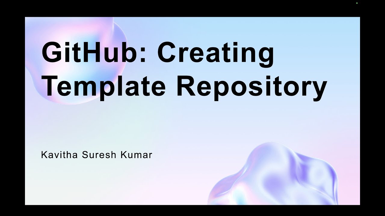 GitHub: Creating Template Repository - YouTube