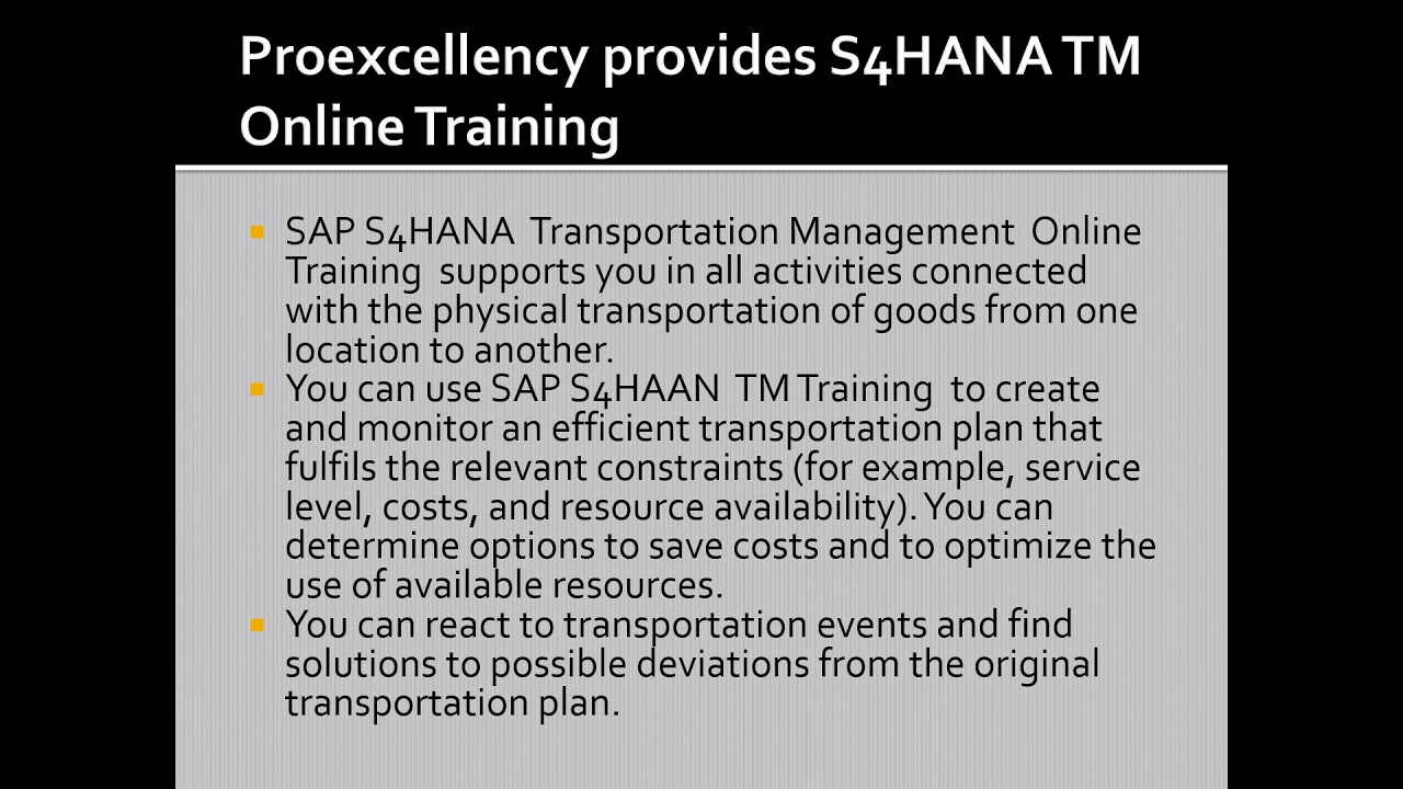 S/4 HANA TM Online Training 