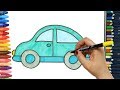 الرسم والتلوين للأطفال | كيفية رسم سيارة زرقاء | الرسم للأطفال | الأطفال ألوان الفيديو
