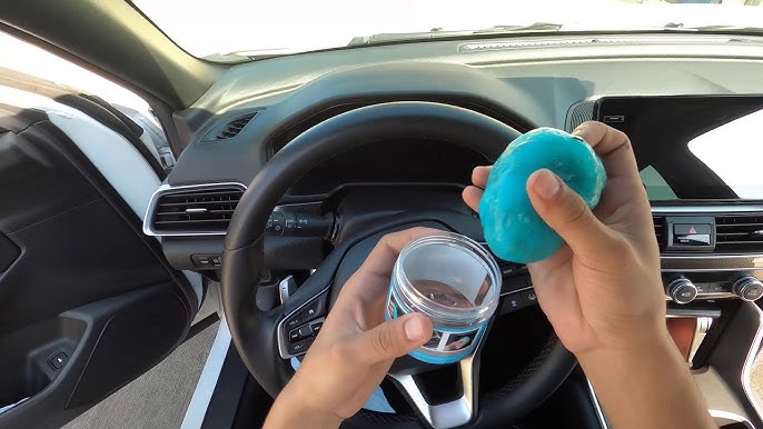 Making slime in a cars cupholder! 