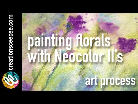 watercolor with Neocolor II's real-time process