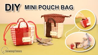 DIY MINI POUCH BAG - Sewing Gift Ideas | Coin Purse Earphone Pouch Tutorial [sewingtimes]