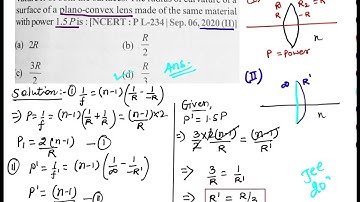 Double convex lens as power P and same radius of curv/// jee PYQ2020 @MinutePhysics #jee #jeebatch