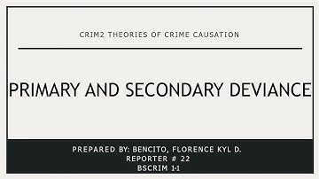 PRIMARY AND SECONDARY DEVIANCE