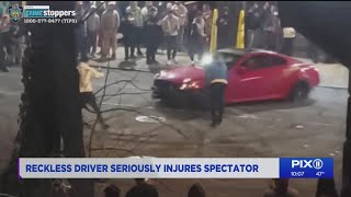 Driver runs over spectator while doing donuts in Manhattan