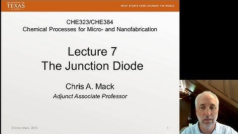 Lecture 7 (CHE 323) Junction Diode
