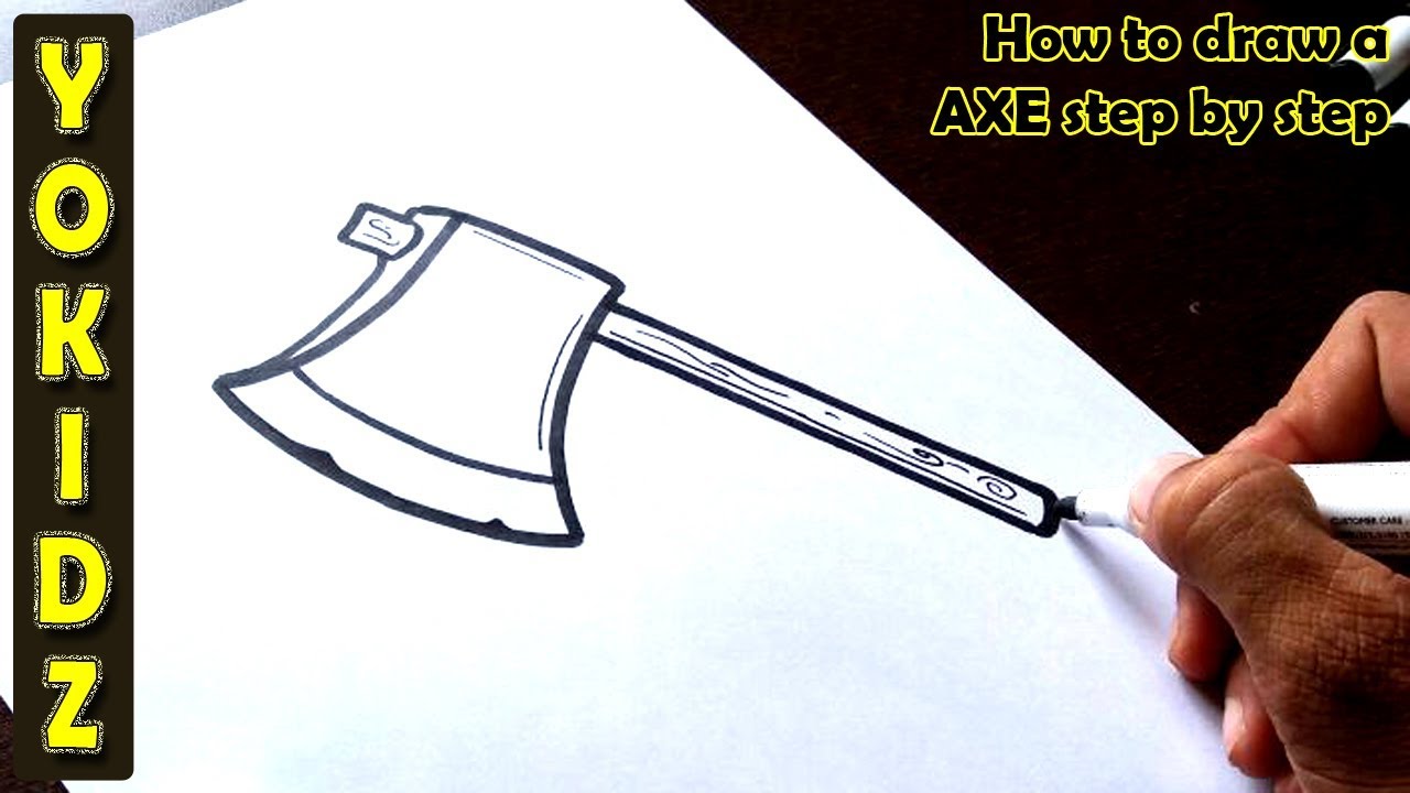 How to draw a AXE step by step - YouTube