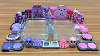 Mixing Makeup Into Clear Slime ! Blue Vs Pink Special Series Part 12 Satisfying Slime