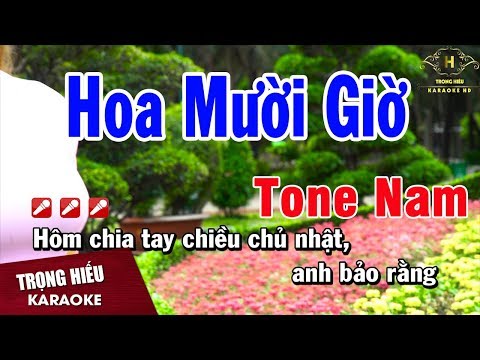 Karaoke Hoa - Karaoke Hoa Mười Giờ Tone Nam Nhạc Sống | Trọng Hiếu