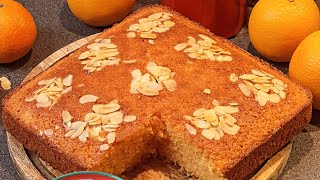 Almond and orange Semolina cake.(Greek cake)    کیک یونانی بادام و پرتقال با آرد سمولینا