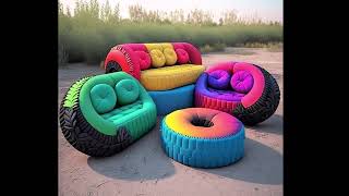 Many ideas of beautiful garden furniture from car tires recycle and reuse old car, motorcycle and bi