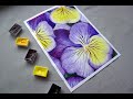 DRAW IT EASY! Watercolor painting of Pansy flower easy and step by step #Shorts