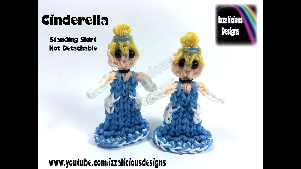 Фигурка/подвеска принцессы Золушки из набора Rainbow Loom - двухмерная стоящая кукла.