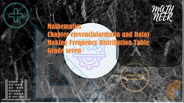 Mathematics Grade -7| Information and Data| Making frequency Distribution Table