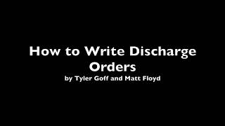 Discharge Orders Tutorial - SRHS